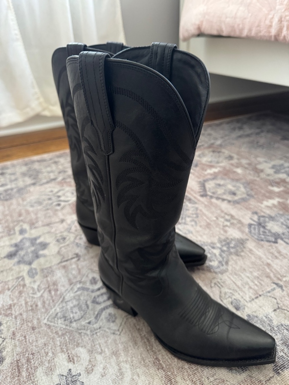 The Annie Midnight Tecovas Western Cowboy Boots - Embroidered Shaft